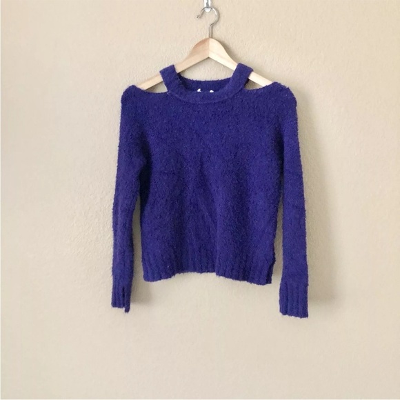New Anthropologie Purple Grape MOTH cut-out Sweater Pullover Size XS Anthro NWT - Picture 2 of 4